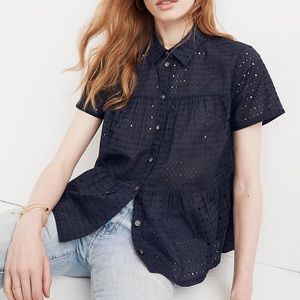 Madewell Eyelet Seamed Button-Down Shirt